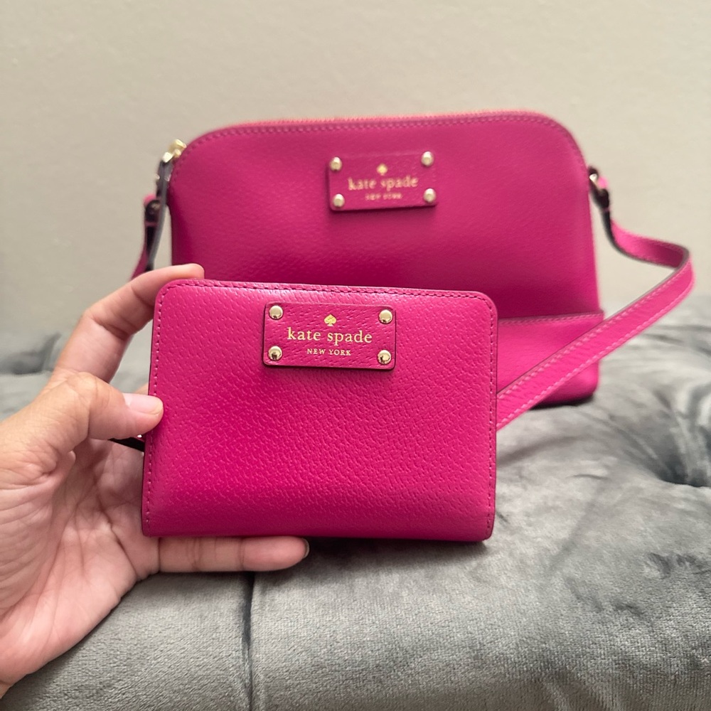Kate Spade Fuchsia Crossbody Bag and Wallet - Picture 2 of 6